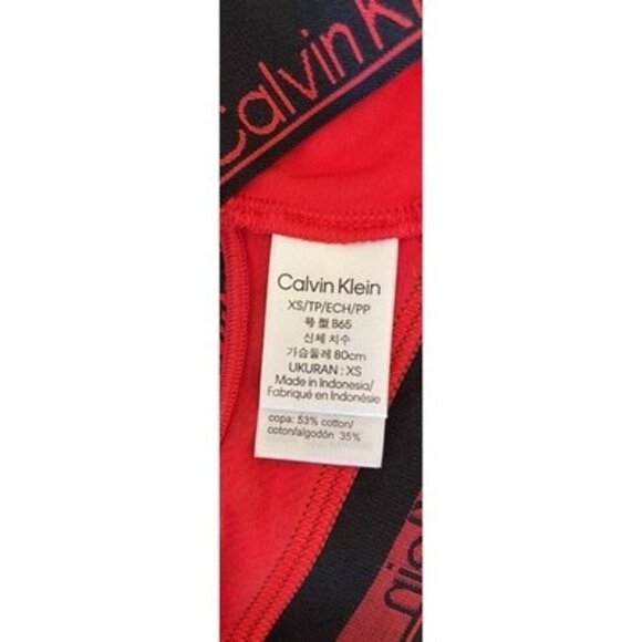 Calvin Klein Modern Cotton Holiday Red Plaid Unlined Bralette Size XS NWT $30 - Picture 3 of 3